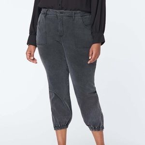 NYDJ Victorious Denim Joggers high rise cropped ankle zipper pants jeans 26